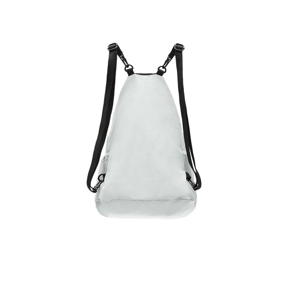 Stereoscopic Offset Printing Drawstring Mesh Backpack Lightweight Solid Color Knapsack Hiking