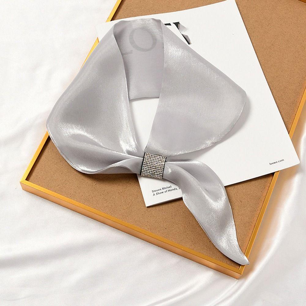 Women's Diamond Satin Silk Scarf with Cross Neckerchief Design