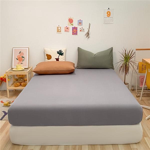 Новый однотонный водонепроницаемый чехол для матраса с шлифовальной резинкой, дышащий наматрасник для кровати, простынь для защиты от клещей и моющийся, без наволочки