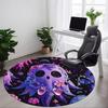 1pc Ghost Flowers Office Round Area Rug, Under Office Chairs Bedroom Living Room Home Decor, Room Deco