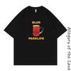 2025 Blur Blur Band Psychedelic Rock Whip Retro Cotton Printed Round Neck Short Sleeve T-shirt for Men and Women Niche