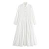 Summer European & American Style Women's Hollow Embroidery Midi Dress