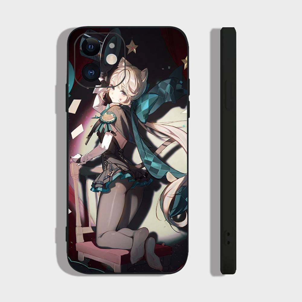 Чехол для телефона Lynette Anime Game Genshin Impact для IPhone 17 Air 16 15 14 13 Pro Max 11 12 Черный силиконовый чехол