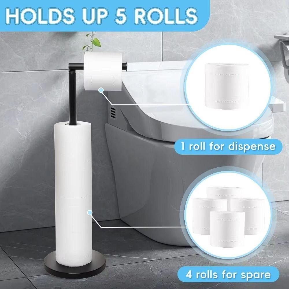 Non-slip Stainless Steel Paper Roll Stand Rust-Proof Floor Standing Paper Dispenser Bedroom