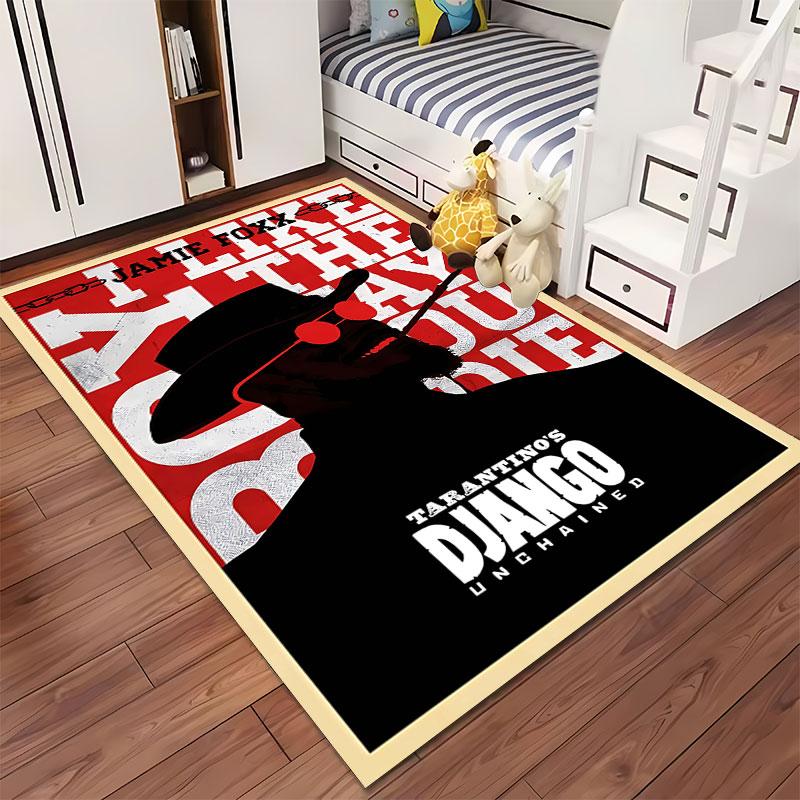 "Django Unchained Poster Rug" suitable as a non-slip mat for the living room or bedroom sofa