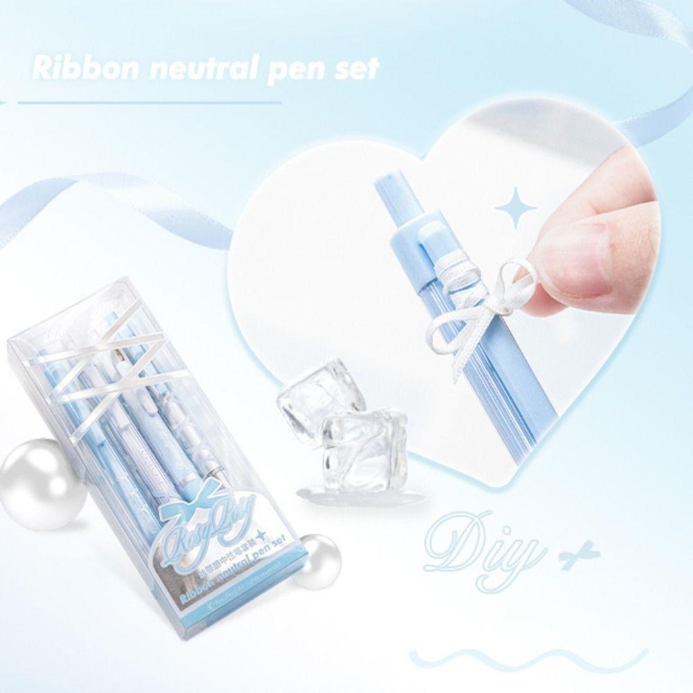 4Pcs/set Stationery Gel Pens Set 0.38mm/0.5mm Neutral Pen Set New Black Ink Press Gel Pen