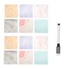 12pcs Dry Erase Sticky Notes Reusable Removable Writing Notes with A Pen for Wall Fridge Mirror Desk