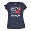 Shine Like Rudolph Reindeer Christmas Shirt, Funny Rude Festive Top