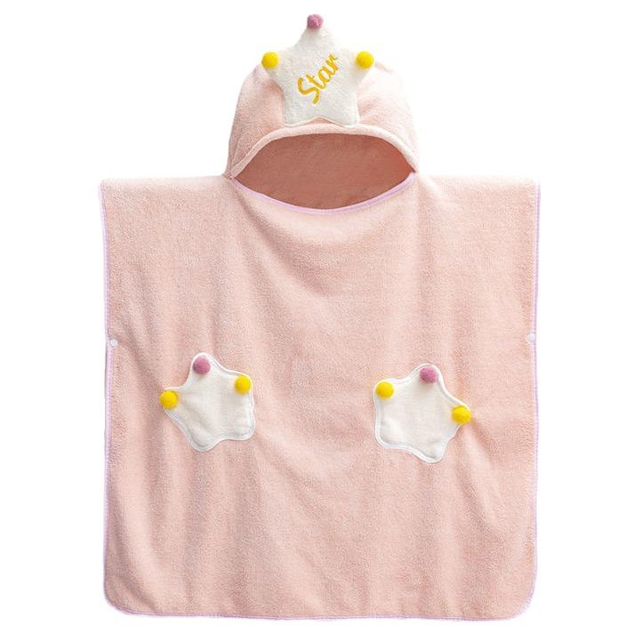 Children's Coral Fleece Hooded Bathrobe - Summer Baby Towel and Cloak for Swimming
