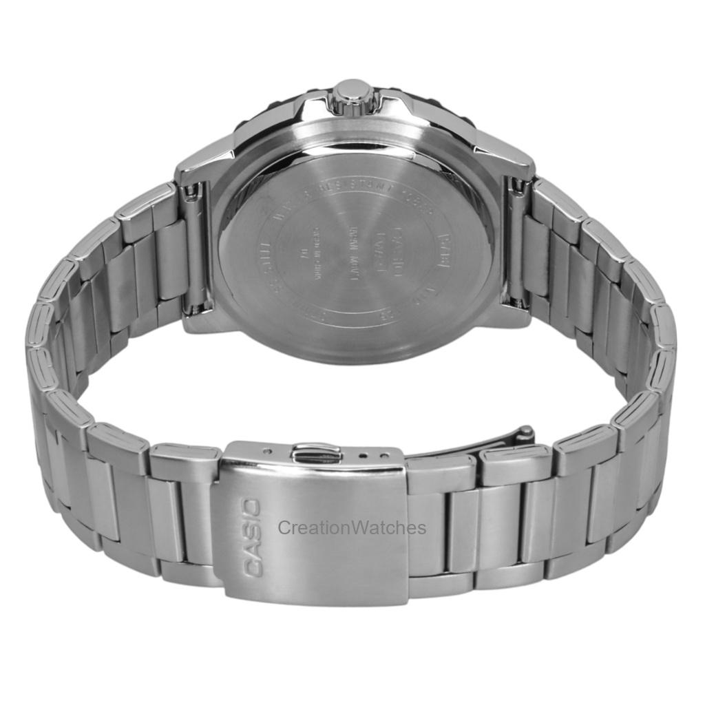 Casio Стандартные аналоговые часы из нержавеющей стали с черным циферблатом, кварцевые MTD-125D-1A3V 100M, мужские