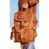 Bag Goat Leather Backpack Rucksack Laptop Vintage Brown Travel Men