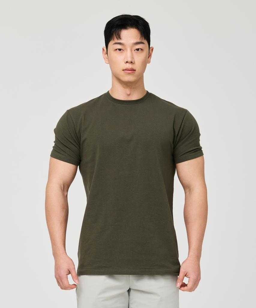 HUGVONE [2Pack] Plain Muscle Fit Short Sleeve 5 Colors (Type B)