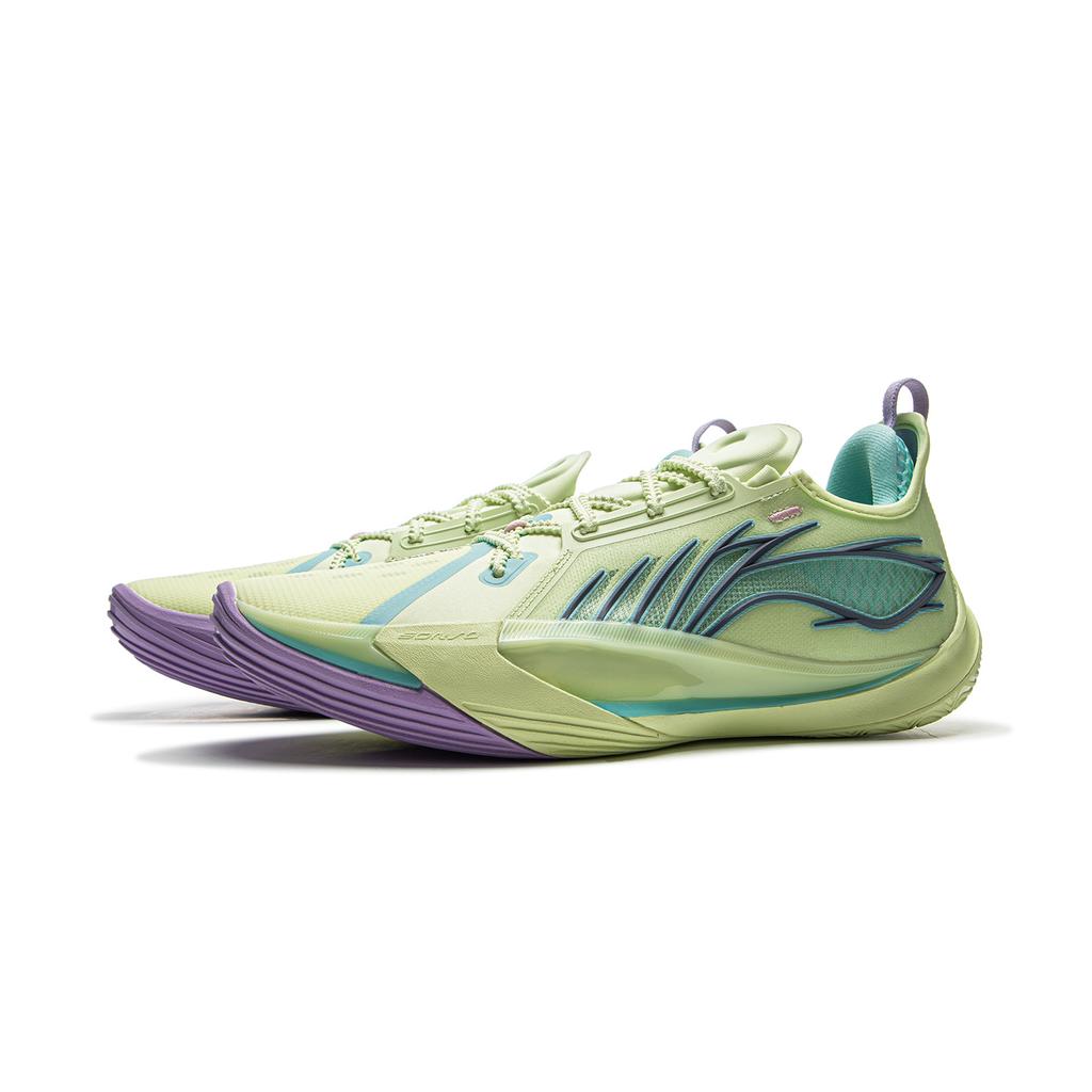 New LiNing Sonic 13 Cushioning Abrasion Resistant Support Low Top Basketball Shoes Men's Green ABAV025-3
