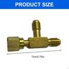 1/4'' Valves Core Tee Adapter Quick Coupler Access Air Conditioning System Connector Brass T