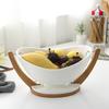 Минималистичная керамическая корзина для фруктов с поддоном для слива
