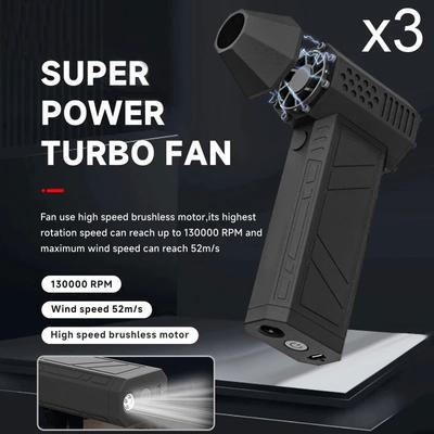 X3 Violent Blower Fan 3-й турбовентилятор Jetfan Сильные вентиляторы Ручные вентиляторы 130000 об/мин Скорость ветра 52 м/с со светодиодным освещением Пылезащитные инструменты