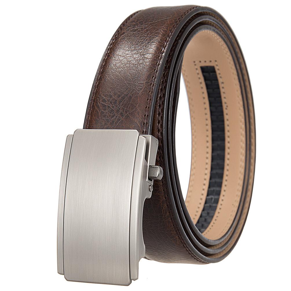 Повседневный деловой ремень, ремень для мужчин, двухслойный ремень, ремень с автоматической пряжкой Ly36-25565-1