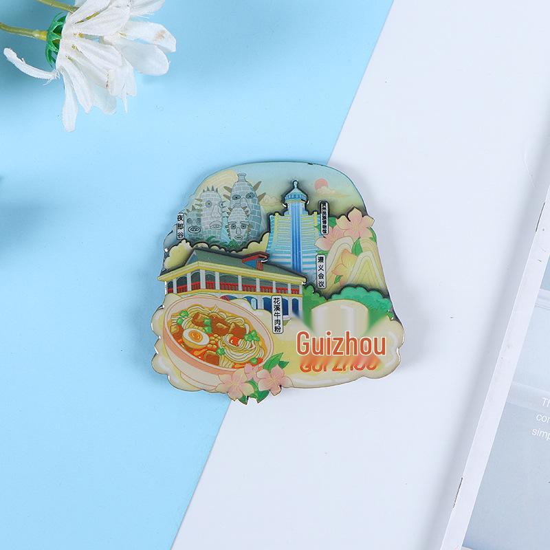 Национальный город Живописный Мультяшный Деревянный Эпоксидный Магнит на Холодильник