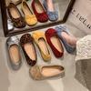 Gentle Ballet Flats Large Size Soft-soled Beanie Shoes Women's Spring and Summer New Bow Light Mouth Single Shoes