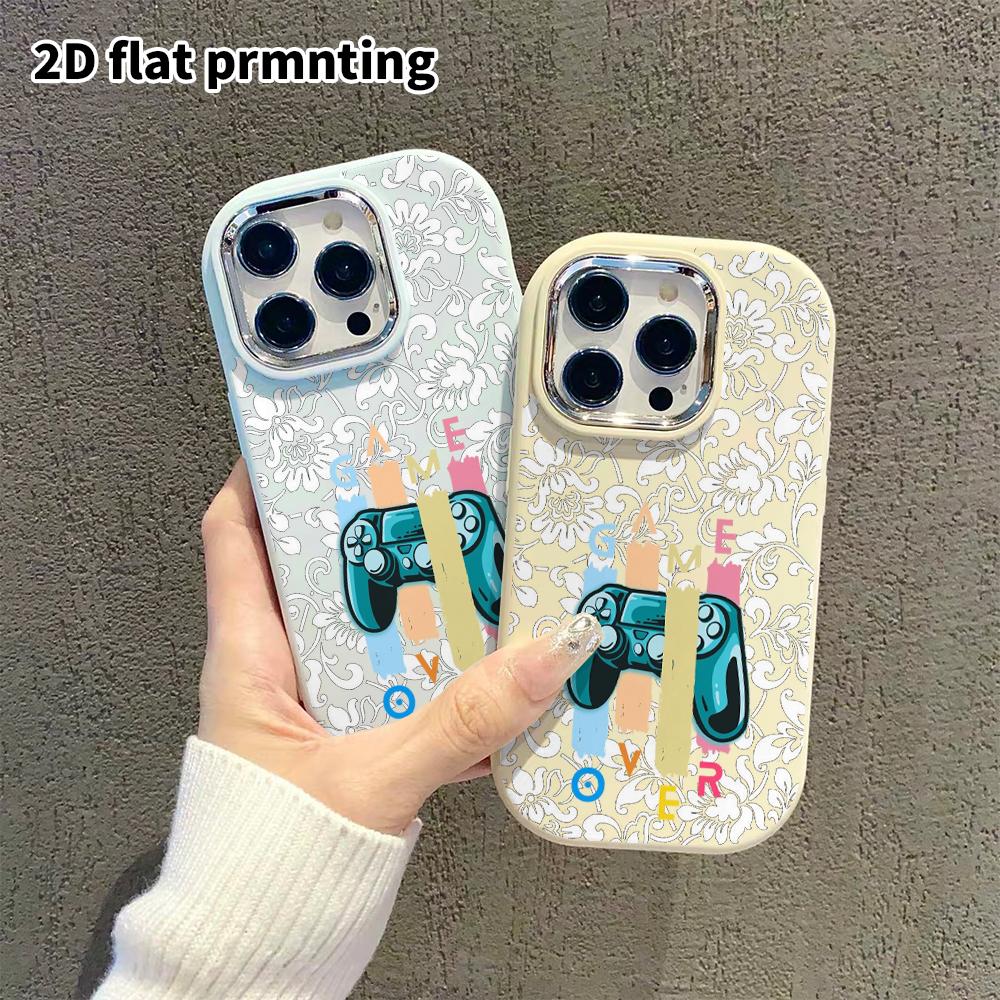 Чехол для телефона: Плоский 2D дизайн, подходящий для защитного чехла iPhone 18 17 16 15 14 13 Pro, стиль для пары, игровой контроллер, рождественские и хэллоуинские подарки