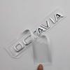 AAABU1 Car  Chrome Black Logo Octavia Emblem Letters Car Rear Trunk Sticker For Skoda Octavia 1 2 3 4 MK3 MK4 MK5 RS VRS Accessories