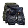 Мужские свободные камуфляжные шорты с несколькими карманами, пятиточечные брюки среднего размера, шорты с монограммным принтом, большие размеры