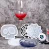 Halloween Coaster Resin Mold Skull Spider Web Tombstone Shape DIY Craft Epoxy Resin Casting Silicone Candle Cup Holder Candle Mould