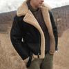 Men's Solid Color Zipper Button Pocket Work Jacket Men's Casual Long Coat