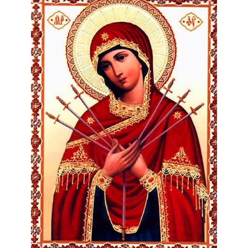 DIY Religion Icon 5D Diamond Painting Full Round Drill Cartoon Diamond Embroidery Mosaic Cross Stitch Gift Wall Art Home Decor