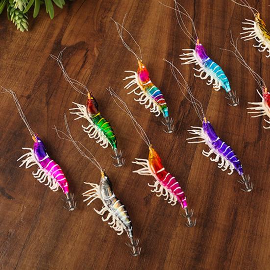 Светящаяся креветка-приманка с крючком для кальмара, реалистичная биомиметическая искусственная