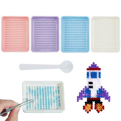 Набор плат для бисера Perler, набор для поделок из термопластичного бисера, инструмент для рукоделия (4 шт) - Доска, Квадратная, Термотрансферный лист, Шаблон,