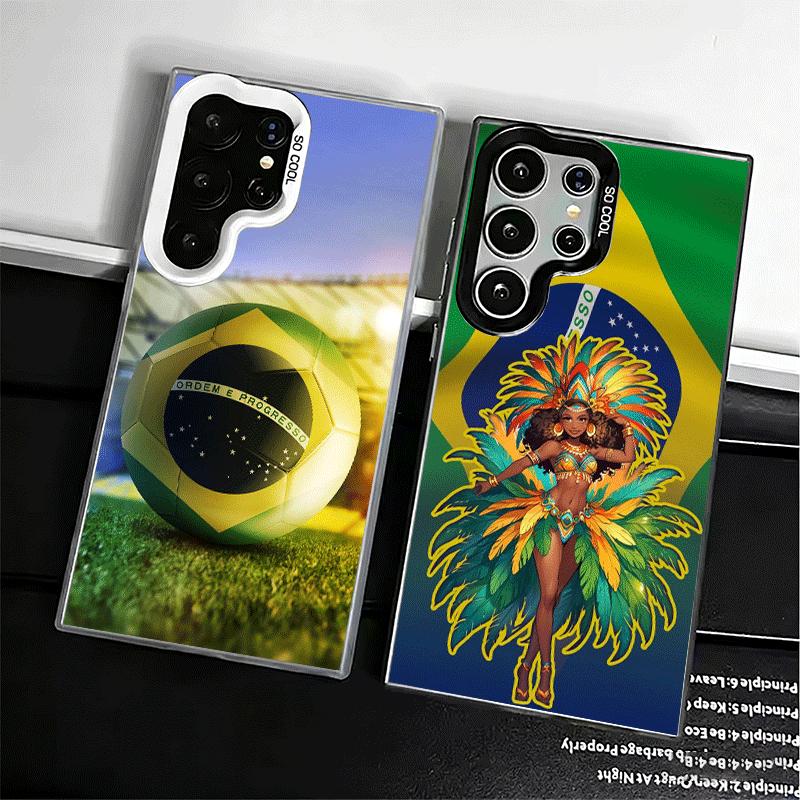 Brazil Brazilian Flag Shockproof Phone Case for Samsung Galaxy S26 Edge S25 Ultra S24 FE S23 Plus S21 Cover Anti Fall Fundas