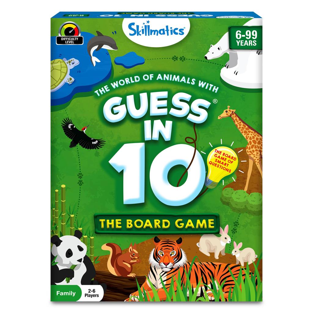 Skillmatics Family Card Board Game Guess the 10 Animals Great Gift for Ages 6 and Up Average Play Time 30 Minutes For Players & – 2-6