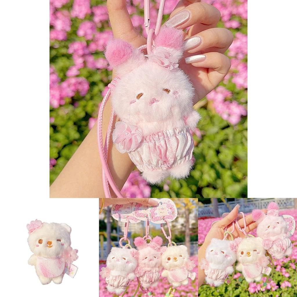 Cherry Blossom Bear Rabbit Cat Plush Keyring For Teen Girls And Collectors