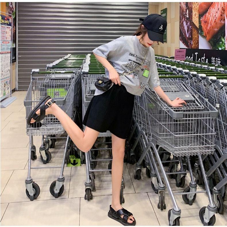 Bella Philosophy, женские летние свободные шорты с эластичной резинкой на талии, винтажные плиссированные шорты с высокой талией, повседневные уличные женские низы