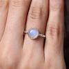 Rainbow Moonstone Round Gemstone Ring, Stacking Ring, Gift For Her, Birthday Gift, Bezel Ring, Handmade Ring, 925 Sterling Silver