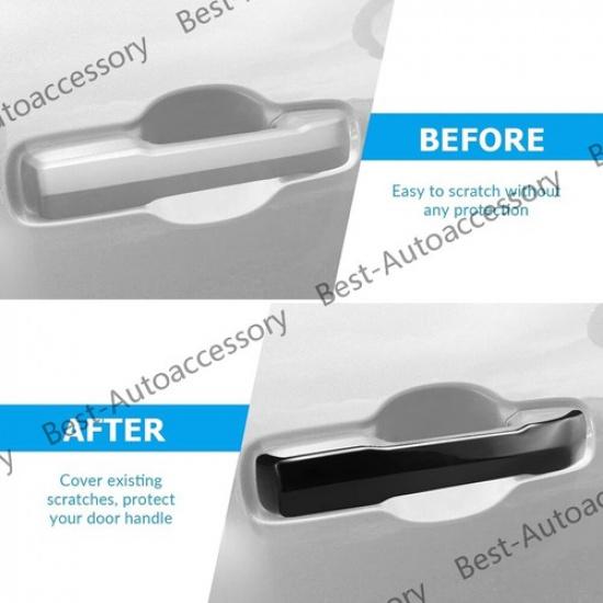 For Toyota Tundra & Tacoma & Sequoia Car Exterior Door Handles Black Trim Cover