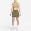 Nike Спортивные шорты с высокой талией, тканые, однотонные, повседневные, спортивные, женские, шорты, средне-оливковый DX6152-222