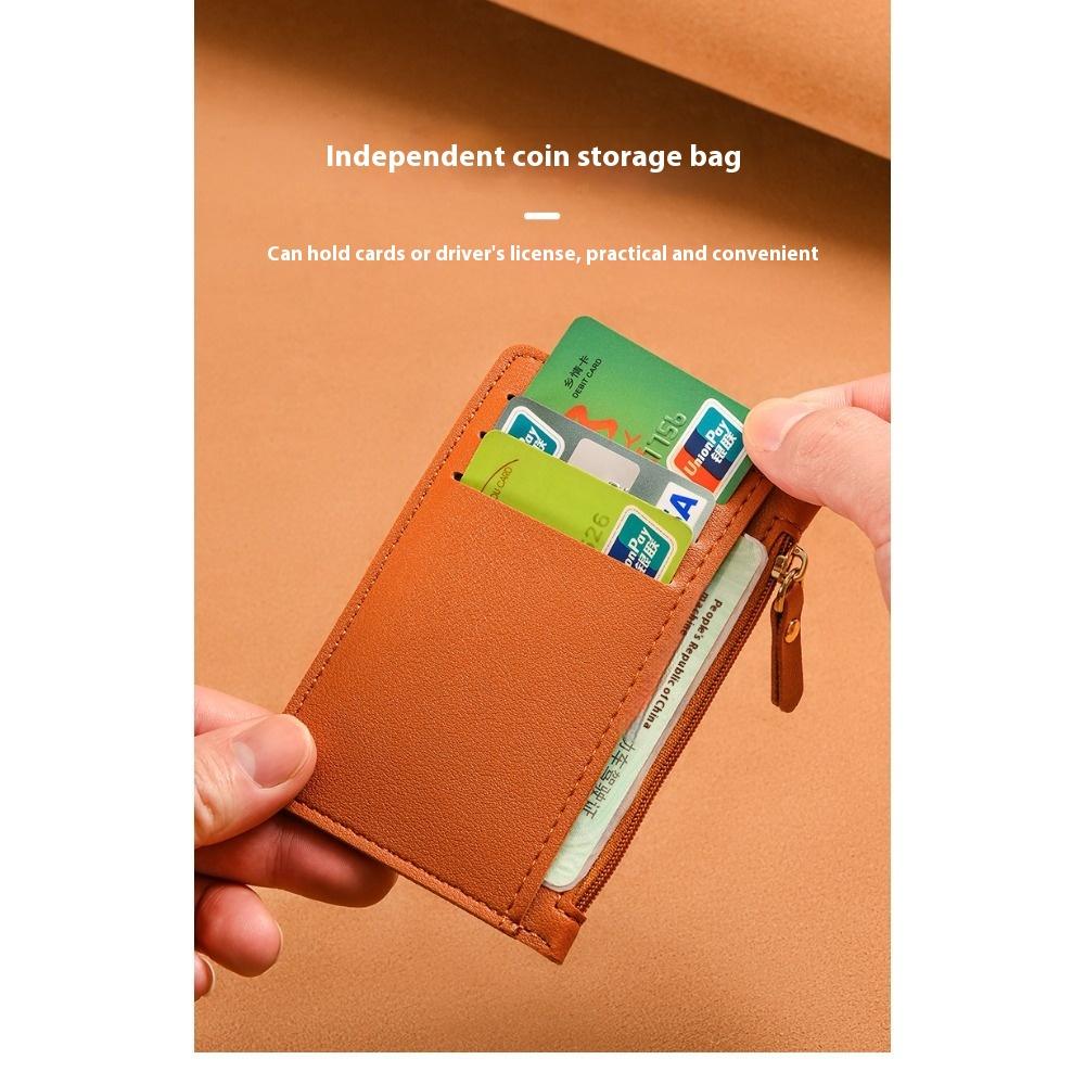 Ультратонкий кошелек для карт, Женский маленький и простой многокарточный кошелек на молнии для мелочи, Вместительный держатель для ID-карты, Картхолдер.