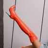Women Patent Leather Over the Knee Boots Purple Stiletto High Heels Shoes Red Pointed Toe Warm Lady Sexy Party Thigh Boots