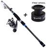 Телескопическая приманка, удочка из углеродного волокна, 2,4-3,0 м, удочка, спиннинговая рыболовная катушка и бесплатная катушка
