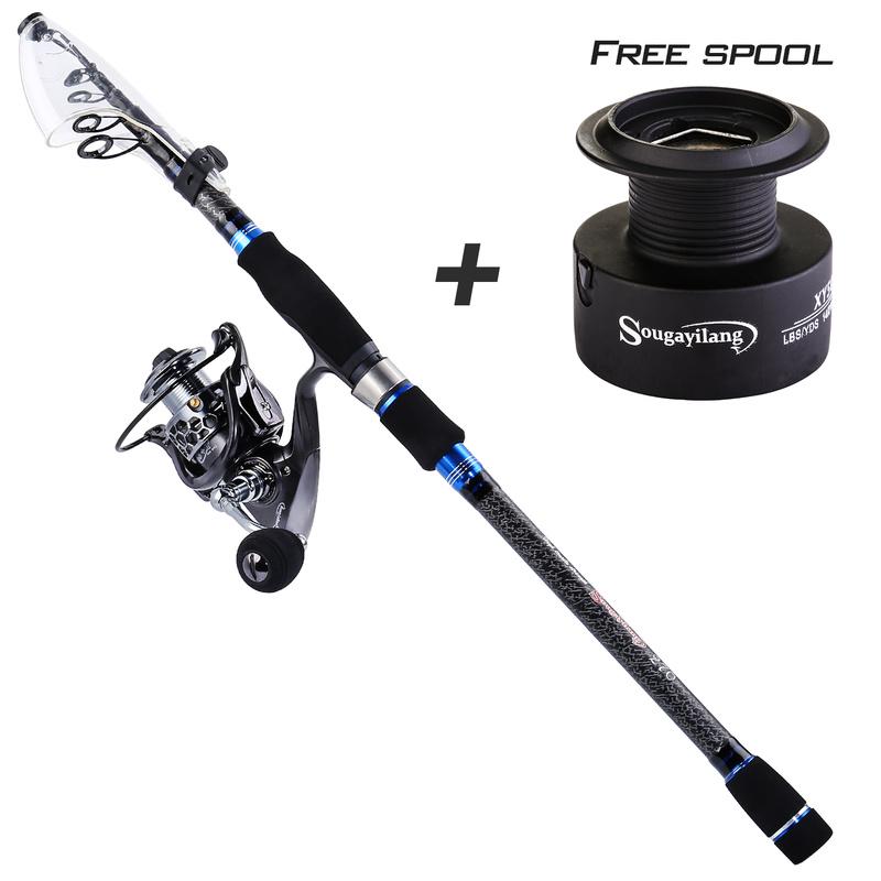 Телескопическая приманка, удочка из углеродного волокна, 2,4-3,0 м, удочка, спиннинговая рыболовная катушка и бесплатная катушка
