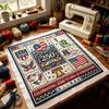 Segmented Embroidery Pattern 250th Anniversary Cross Stitch Kit, Independence Day Theme, Red White Blue Threads Patriotic Set, USA Patterns