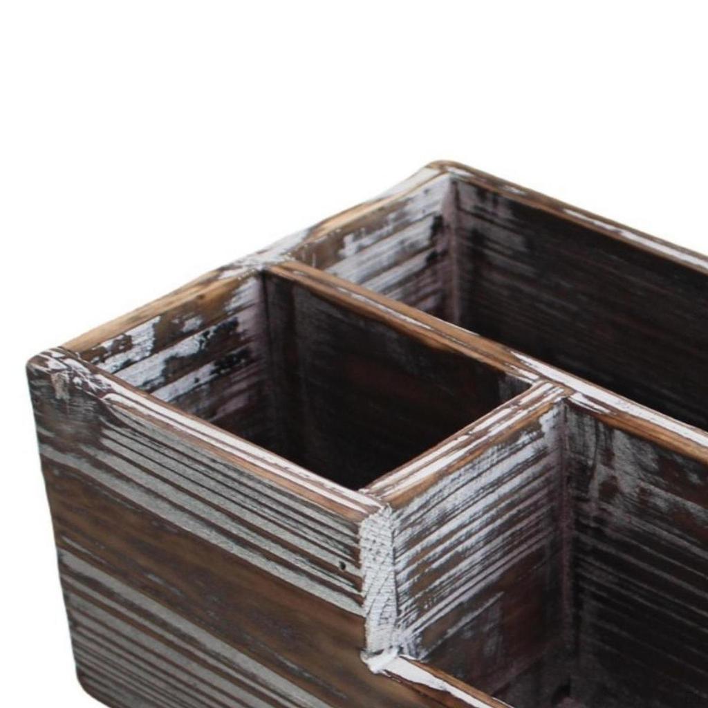 Органайзер для стола Деревянный держатель для ручек Портативные отделения Настольное хранилище Пульт дистанционного управления для