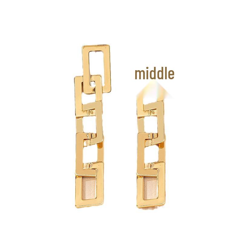 Трендовые преувеличенные серьги-цепочки - Женские геометрические серьги-гвоздики в уличном стиле