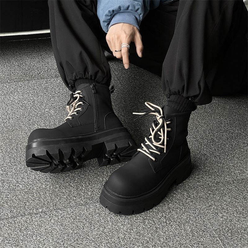 2024 осень и зима платформа ботинки Мартин бархатные высокие дерби туфли на платформе британские локомотивные короткие ботинки 7430-J