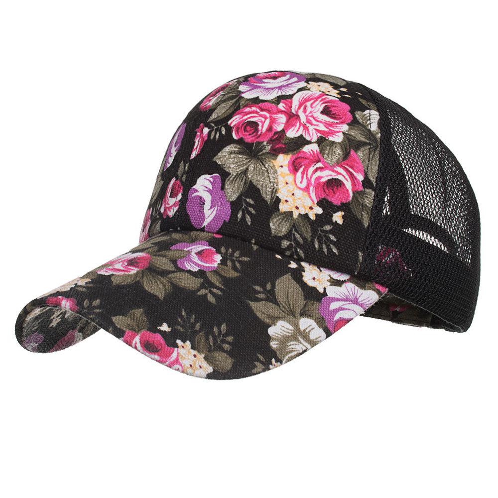 Spring and Summer New Printed Mesh Cap Baseball Cap Sunshade Outdoor Sun Hat