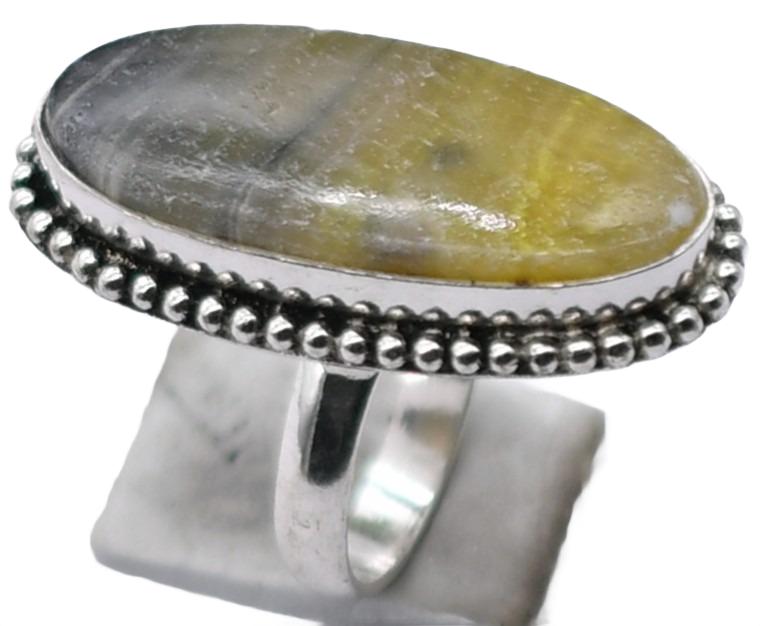 Bumble Bee Jasper Natural Gemstone Ethnic Antique Design Ring US Size-9 A119
