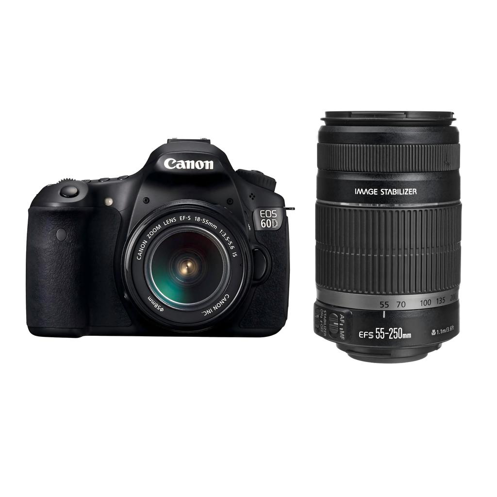 Canon EOS 60D Digital SLR Camera + EF-S 18-55mm F/3.5-5.6 IS + EF-S 55-250mm F/4-5.6 IS II Zoom Lens