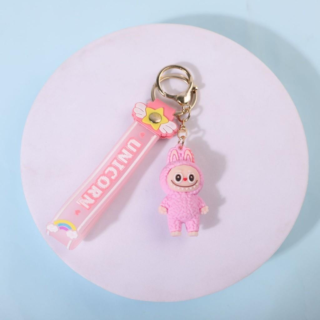 Adorable Cartoon Soft Pvc Sheep Keychain Colorful Cute Keyring Car Bag Ornament